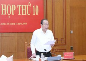 Phó Thủ tướng Thường trực Chính phủ Trương Hòa Bình phát biểu tại phiên họp